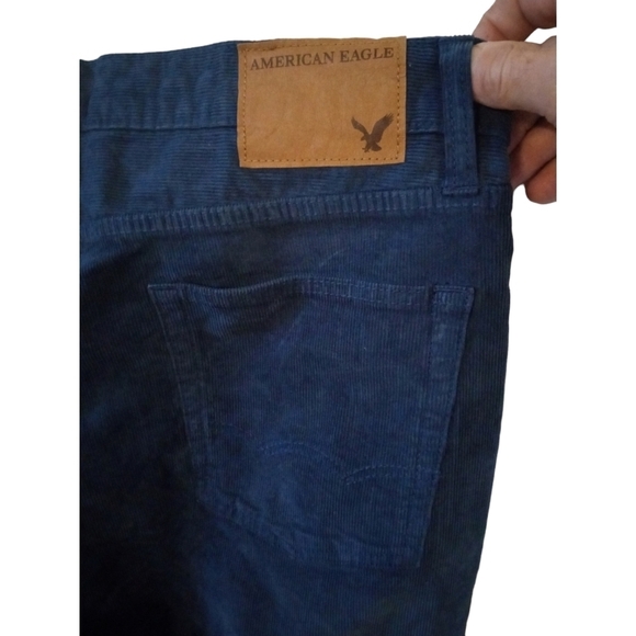 Corduroy Jeans Retro American Eagle Blue Straight Streetwear 80s Vibes 34x34 - Picture 8 of 10